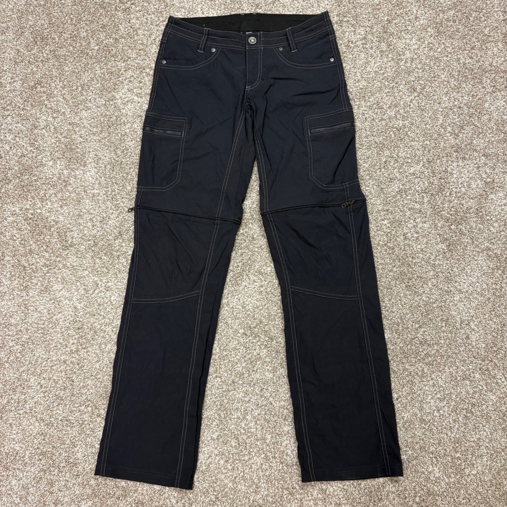 KÜHL Kliffside Convertible Pants Womens 2 Black Zip Off Cargo Trekking Gorpcore